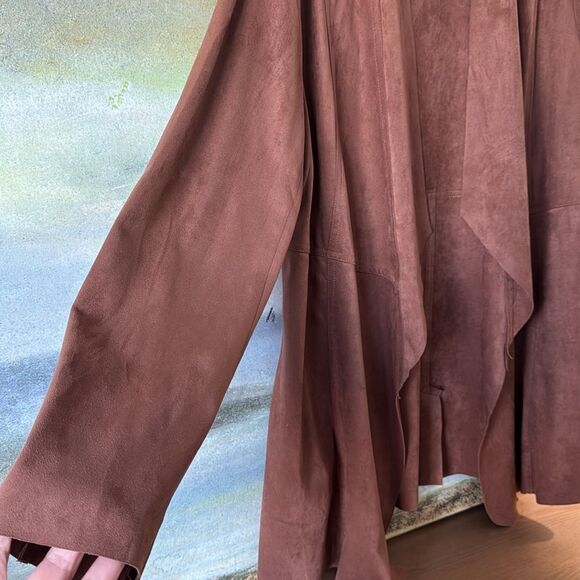 Simply NOELLE NwT L/XL Faux Suede open cardigan /Jacket - Picture 3 of 9